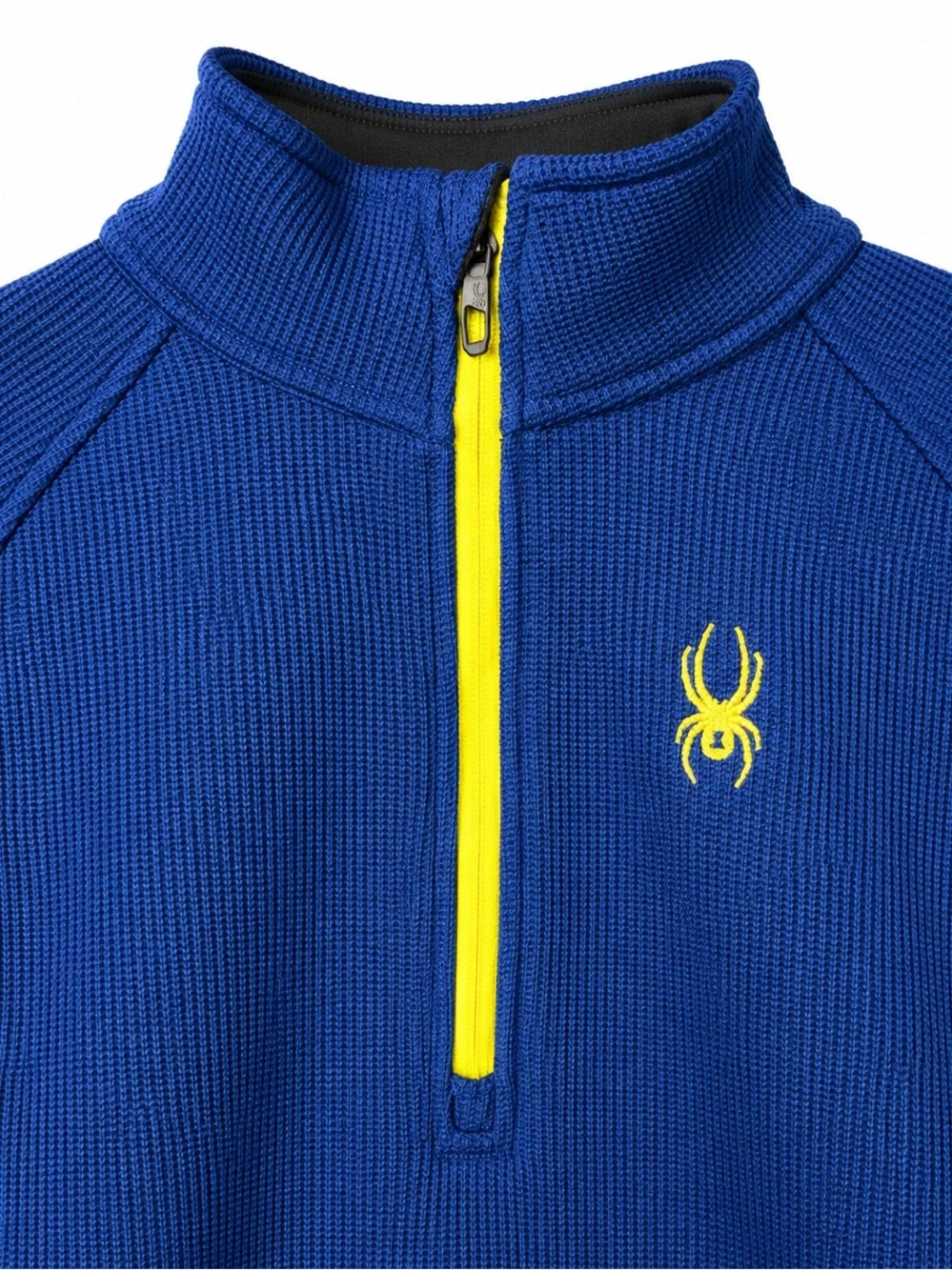 Spyder Outbound Blue Black Half Zip Fleece Ski Performance Knit Pullover Men’s M